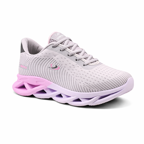 Tênis Feminino Impax Super Leve e Confortável | Ideal para Academia, Corrida e Dia a Dia Cinza Claro