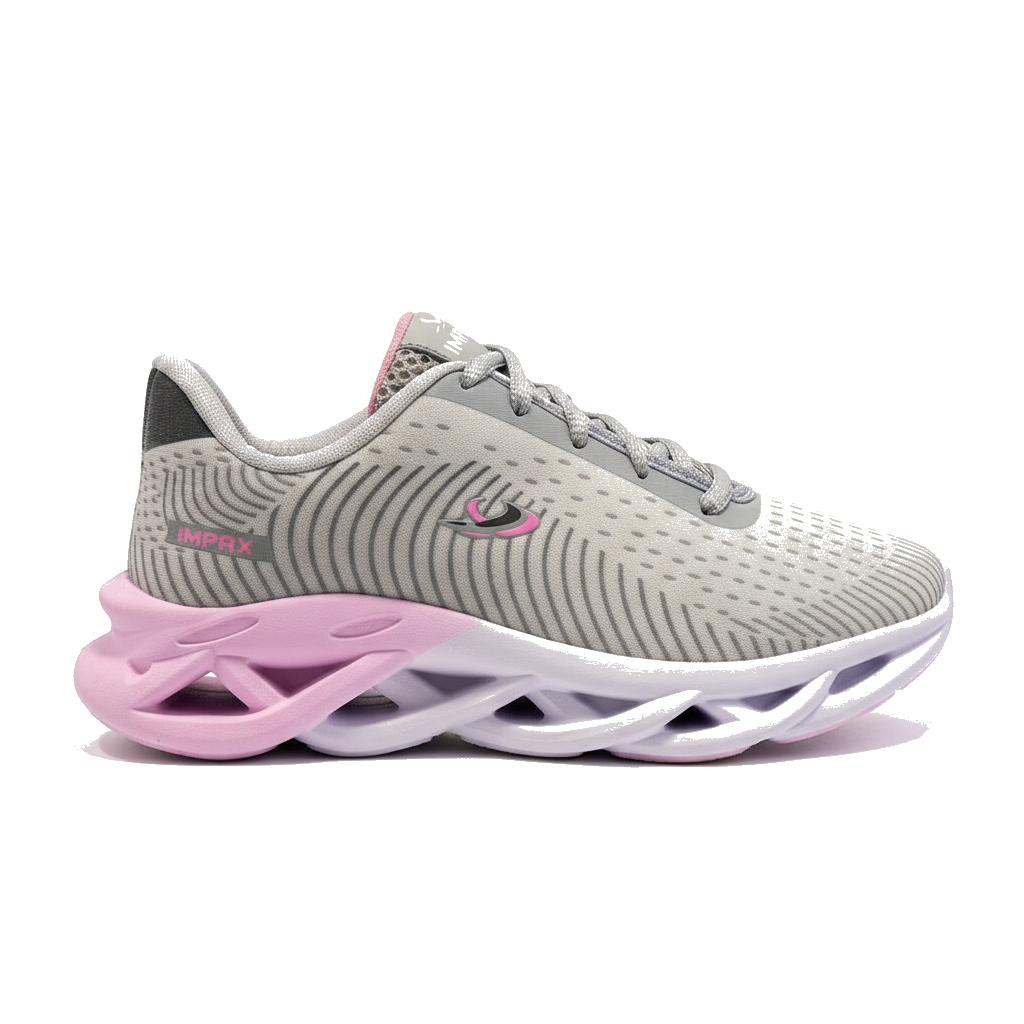 Tênis Feminino Impax Super Leve e Confortável | Ideal para Academia, Corrida e Dia a Dia Preto/Rosa