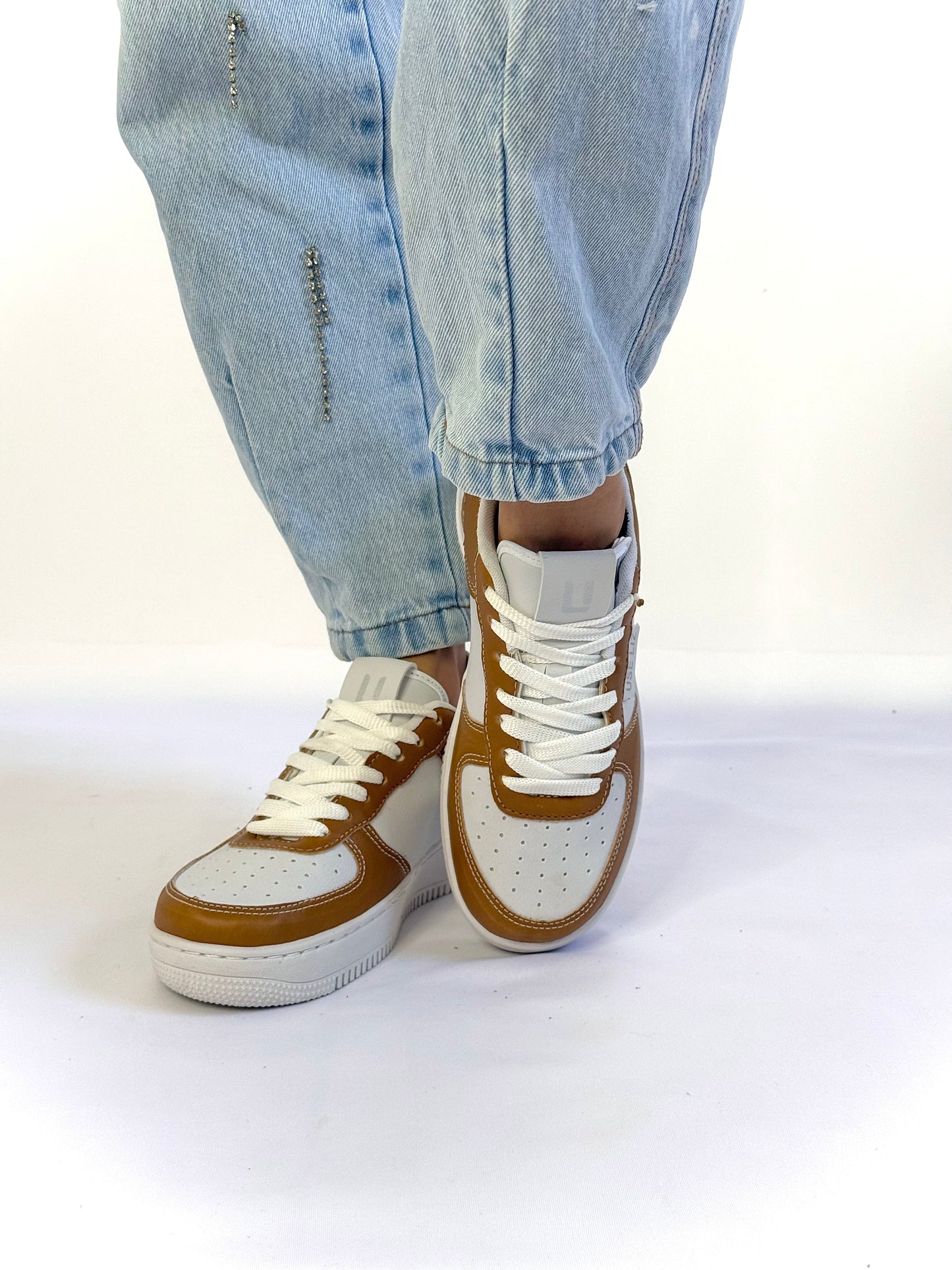 Tênis Casual Feminino UseLiz Lançamento AF Branco/Bege