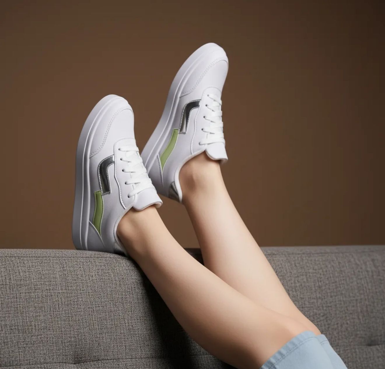 Tênis Casual Feminino Dayli – Conforto & Estilo para o Dia a Dia Branco/Rosa