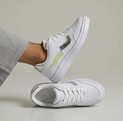 Tênis Casual Feminino Dayli – Conforto & Estilo para o Dia a Dia Branco/Verde
