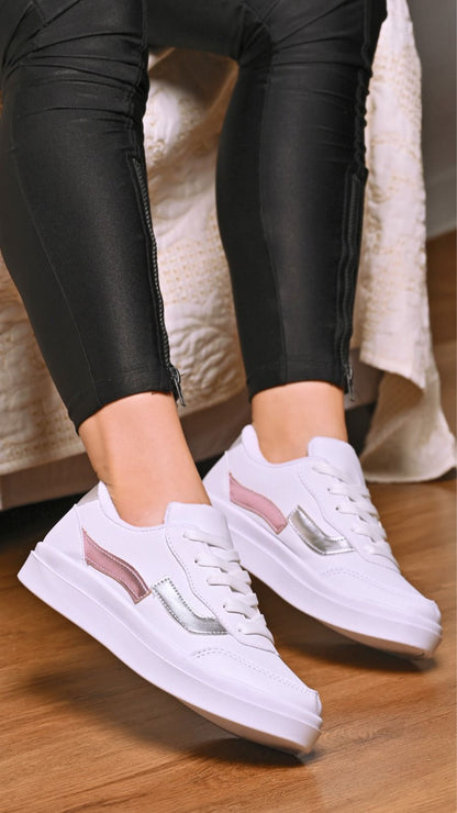 Tênis Casual Feminino Dayli – Conforto & Estilo para o Dia a Dia Preto/Prata