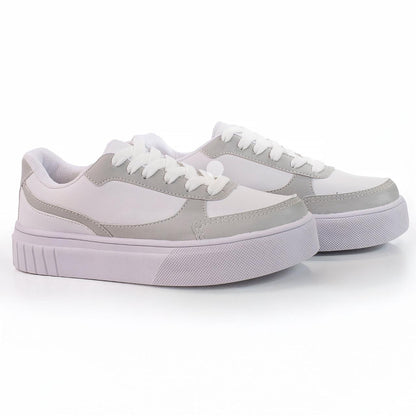 Tênis Feminino Casual confortável Lançamento - Branco/Cinza