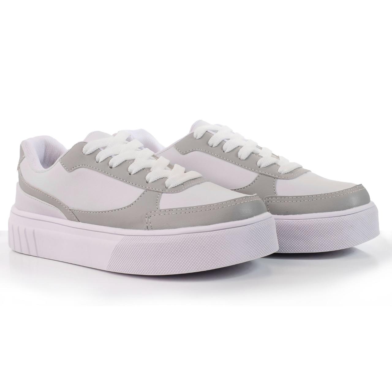 Tênis Feminino Casual confortável Lançamento - Branco/Caramelo