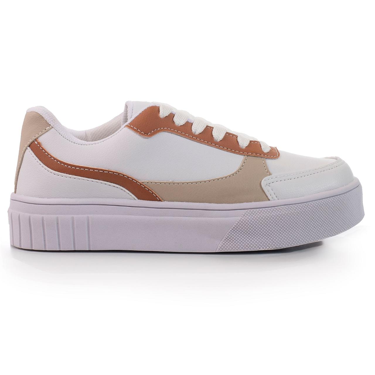 Tênis Feminino Casual confortável Lançamento - Branco/Cinza