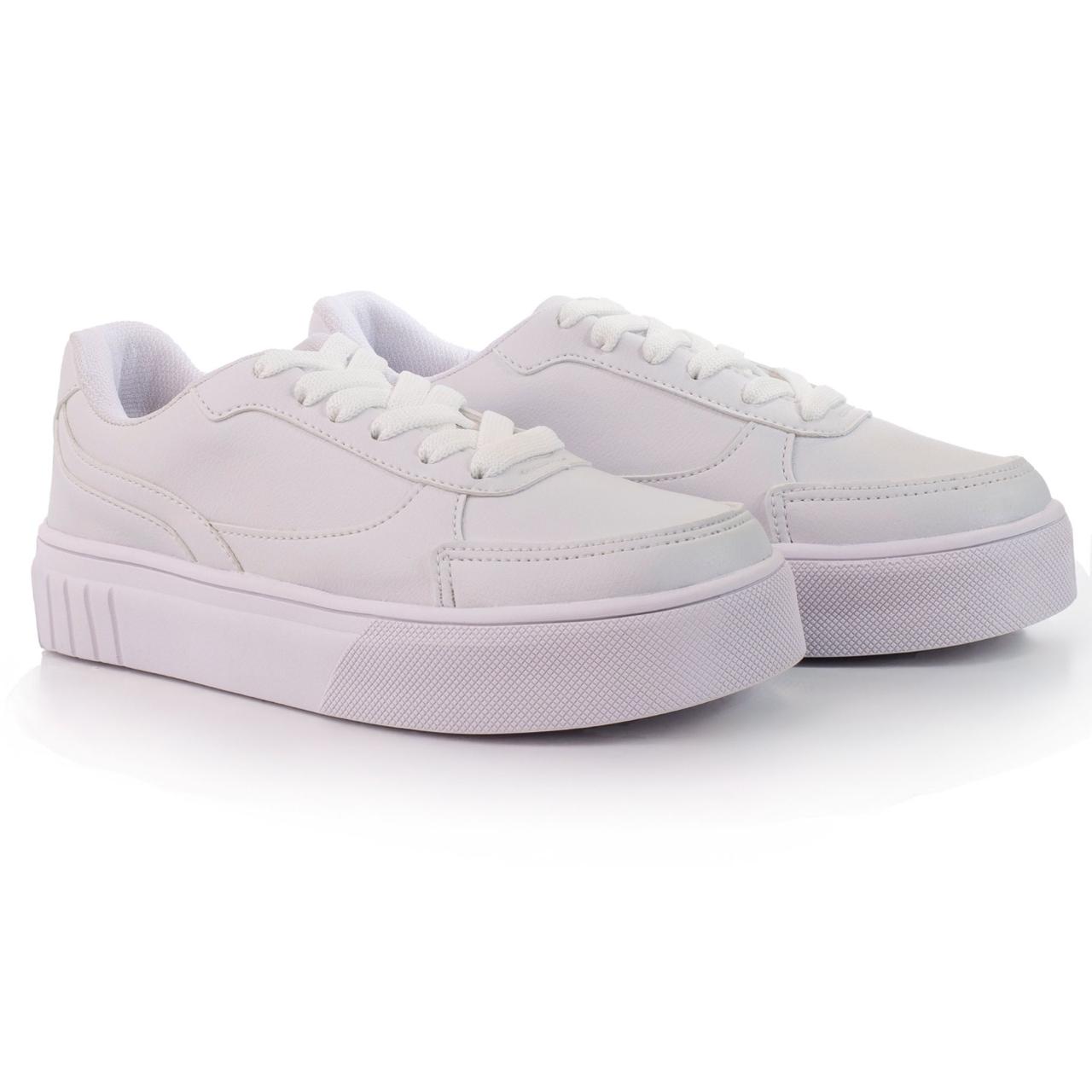 Tênis Feminino Casual confortável Lançamento - Branco/Caramelo