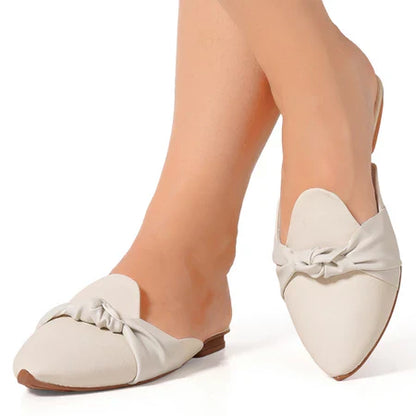 Mule Feminino Bico Fino com Laço – Casual Elegante Confortável Preto